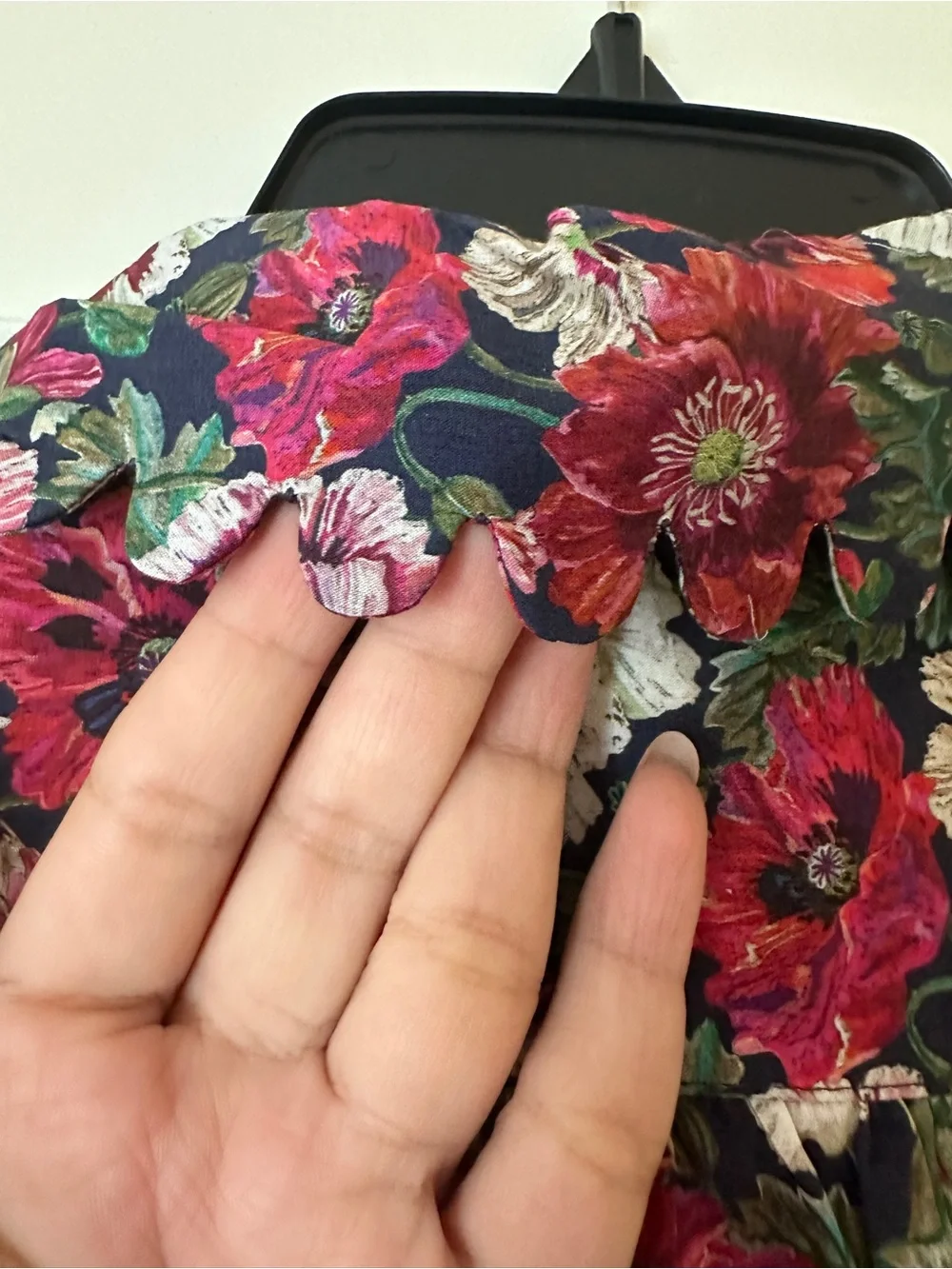 J. Crew Scalloped-sleeve top in Liberty® Poppy Amelie floral
